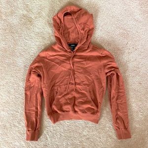 Cropped pink sweater hoodie